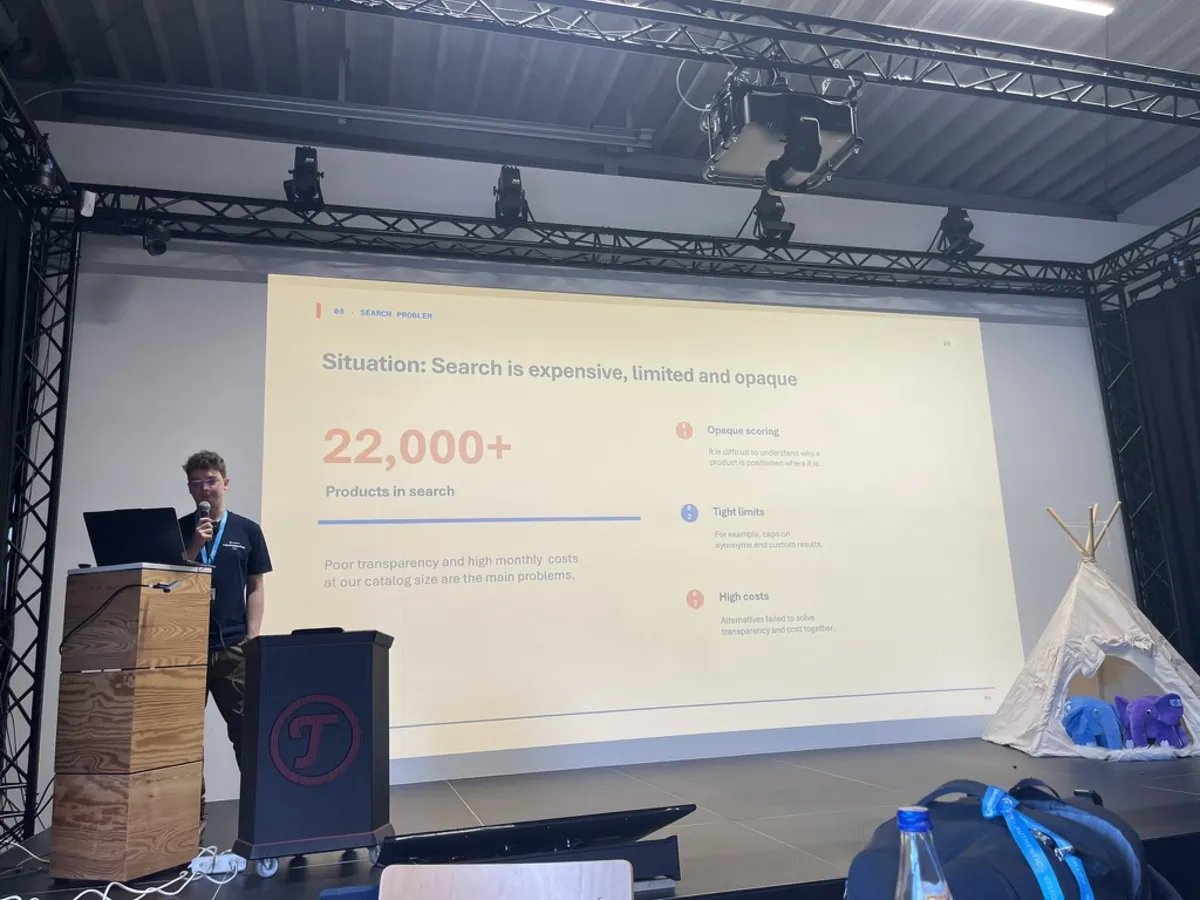 Folie Situation: Search is expensive, limited and opaque, 22.000 Produkte in der Suche